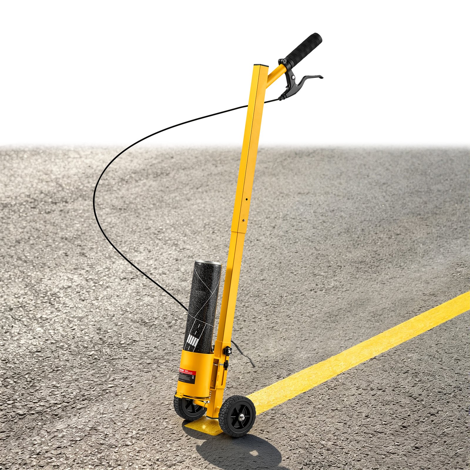 VEVOR Striping Line Painting Wand Industrial Two-Wheel Marking Paint Wand, For Ground Marking, Parking Lot and Field, Lightweight and Easy to Push, Compatible with Inverted Striping Paint, Yellow