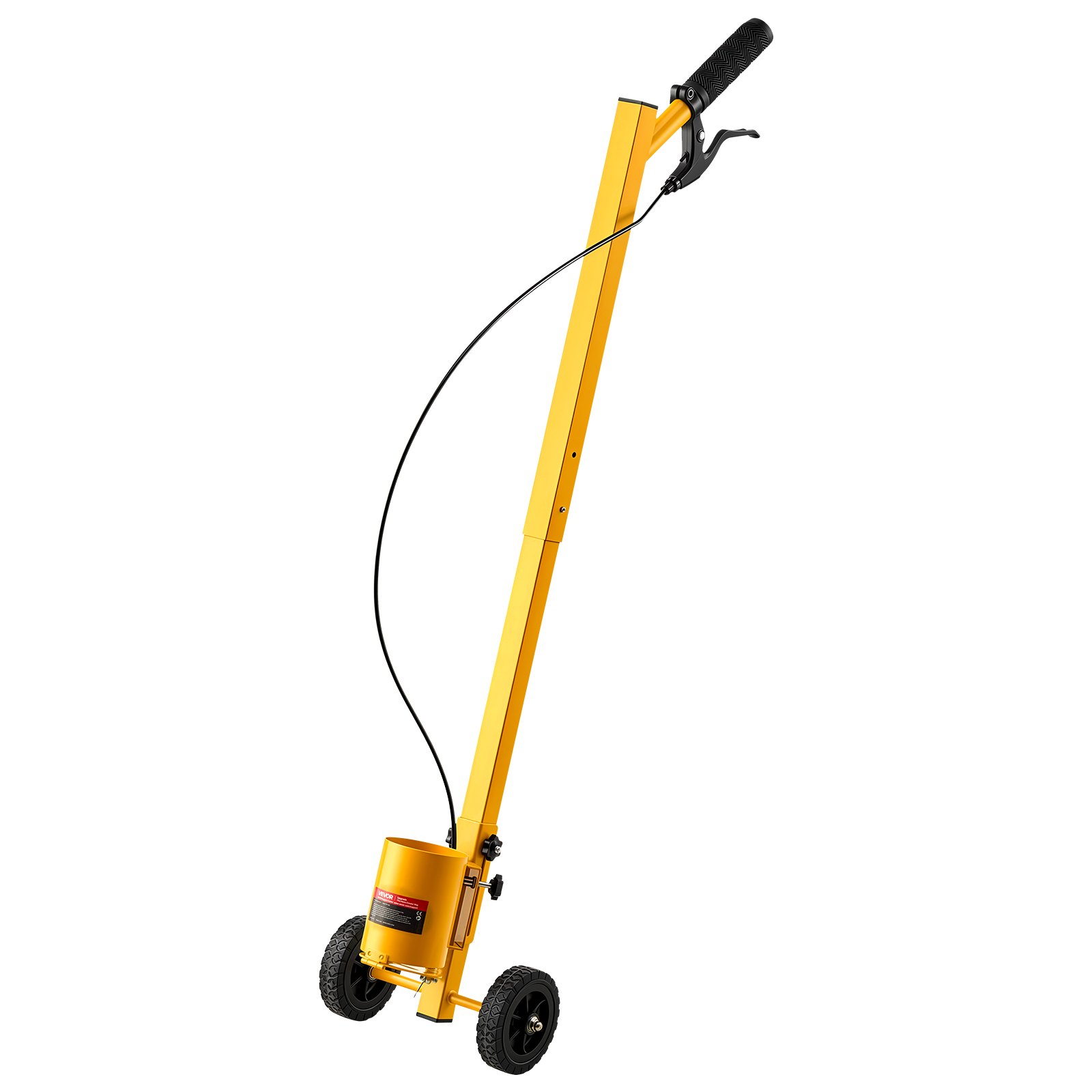 VEVOR Striping Line Painting Wand Industrial Two-Wheel Marking Paint Wand, For Ground Marking, Parking Lot and Field, Lightweight and Easy to Push, Compatible with Inverted Striping Paint, Yellow