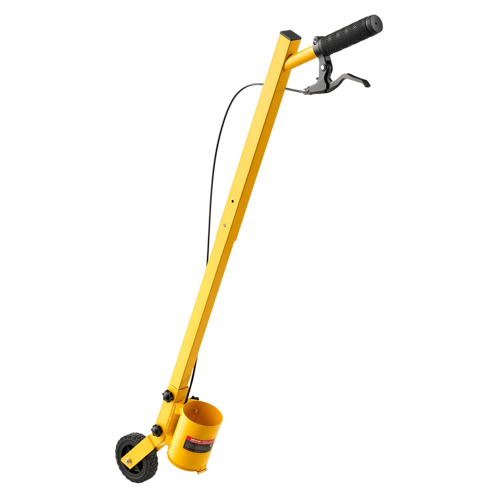 VEVOR Striping Line Painting Wand Heavy-Duty Wheel Marking Paint Wand, For Ground Marking, Parking Lot and Field, Lightweight and Easy to Push, Compatible with Inverted Striping Paint, Yellow