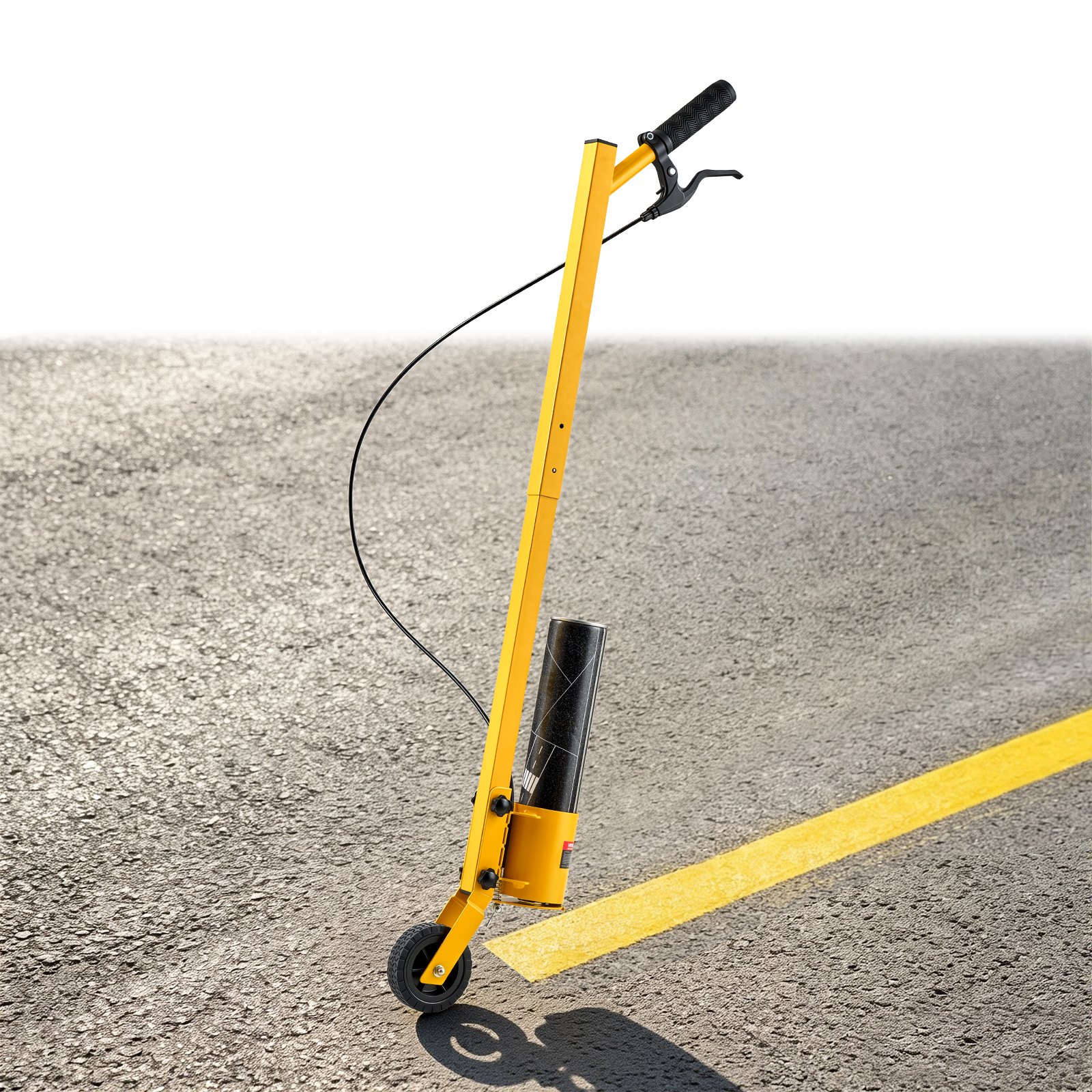 VEVOR Striping Line Painting Wand Heavy-Duty Wheel Marking Paint Wand, For Ground Marking, Parking Lot and Field, Lightweight and Easy to Push, Compatible with Inverted Striping Paint, Yellow