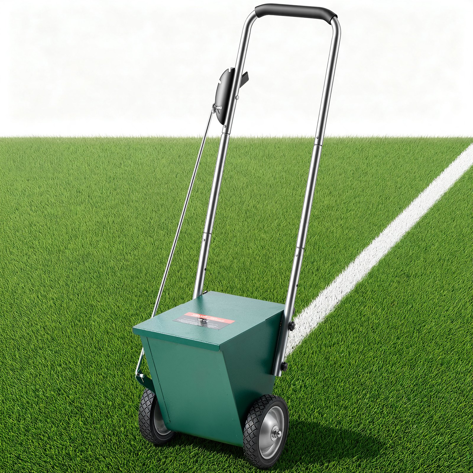 VEVOR Steel Dry Line Marker 11.3kg Powder Capacity Field Dry Line Chalker, For Small Fields, 50-100 mm Adjustable Line Width, with 2 Heavy-Duty Wheels, Clear and Even Marking, Easy One-Person Pushing