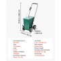 VEVOR Steel Dry Line Marker 22.7kg Powder Capacity Field Dry Line Chalker, For Standard Fields, 50-100 mm Adjustable Line Width, with 4 Heavy-Duty Wheels, Clear Even Marking, Easy One-Person Pushing