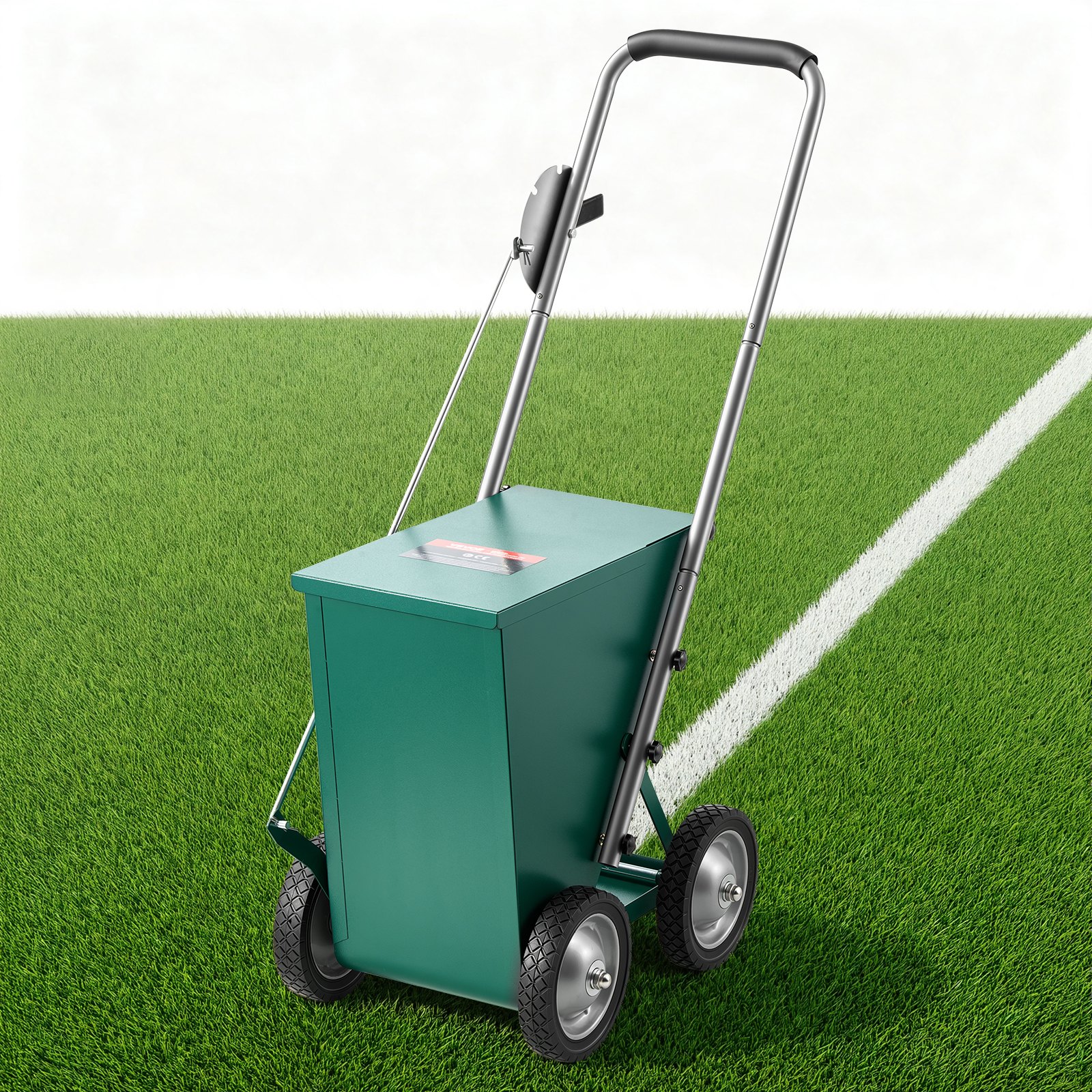 VEVOR Steel Dry Line Marker 22.7kg Powder Capacity Field Dry Line Chalker, For Standard Fields, 50-100 mm Adjustable Line Width, with 4 Heavy-Duty Wheels, Clear Even Marking, Easy One-Person Pushing