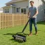 VEVOR Lawn Aerator, 18 in Manual Push Spike Aerator with 4 Wheels & Handle, Heavy Duty Grass Aerators, Supports 40 lbs Added Weight, Rolling Lawn Aeration Tool for Garden Yard Aeration Soil Health