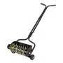 VEVOR Lawn Aerator, 18 in Manual Push Spike Aerator with 4 Wheels & Handle, Heavy Duty Grass Aerators, Supports 40 lbs Added Weight, Rolling Lawn Aeration Tool for Garden Yard Aeration Soil Health