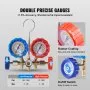 VEVOR ac gauge set with double precise gauges, rubber coating, and easy on/off switch.