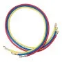 ac gauge set with red, yellow, and blue hoses. focus keyword: VEVOR ac gauge set.