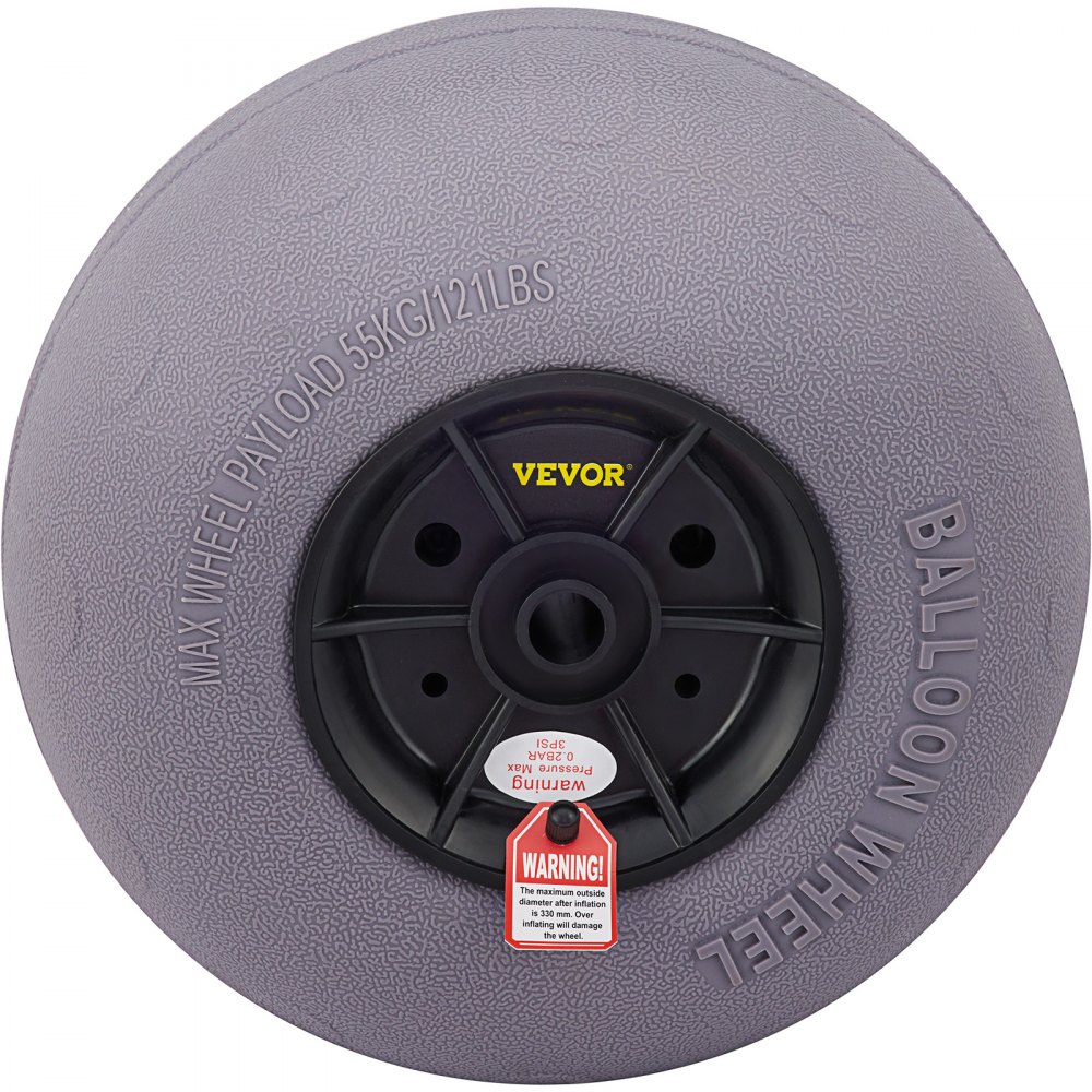 VEVOR Beach Balloon Wheels, 13\" Replacement Sand Tires, TPU Cart Tires for Kayak Dolly, Canoe Cart and Buggy with Free Air Pump, 2-Pack