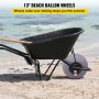 VEVOR Beach Balloon Wheels, 13" erstatningssanddekk, TPU-vogndekk for kajakkdolly, kanovogn ​​og buggy med gratis luftpumpe, 2-pack