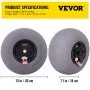 VEVOR Beach Balloon Wheels, 13\" Replacement Sand Tires, TPU Cart Tires for Kayak Dolly, Canoe Cart and Buggy with Free Air Pump, 2-Pack