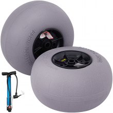VEVOR Beach Balloon Wheels, 13" Replacement Sand Tires, TPU Cart Tires for Kayak Dolly, Canoe Cart and Buggy w/ Free Air Pump, 2-Pack