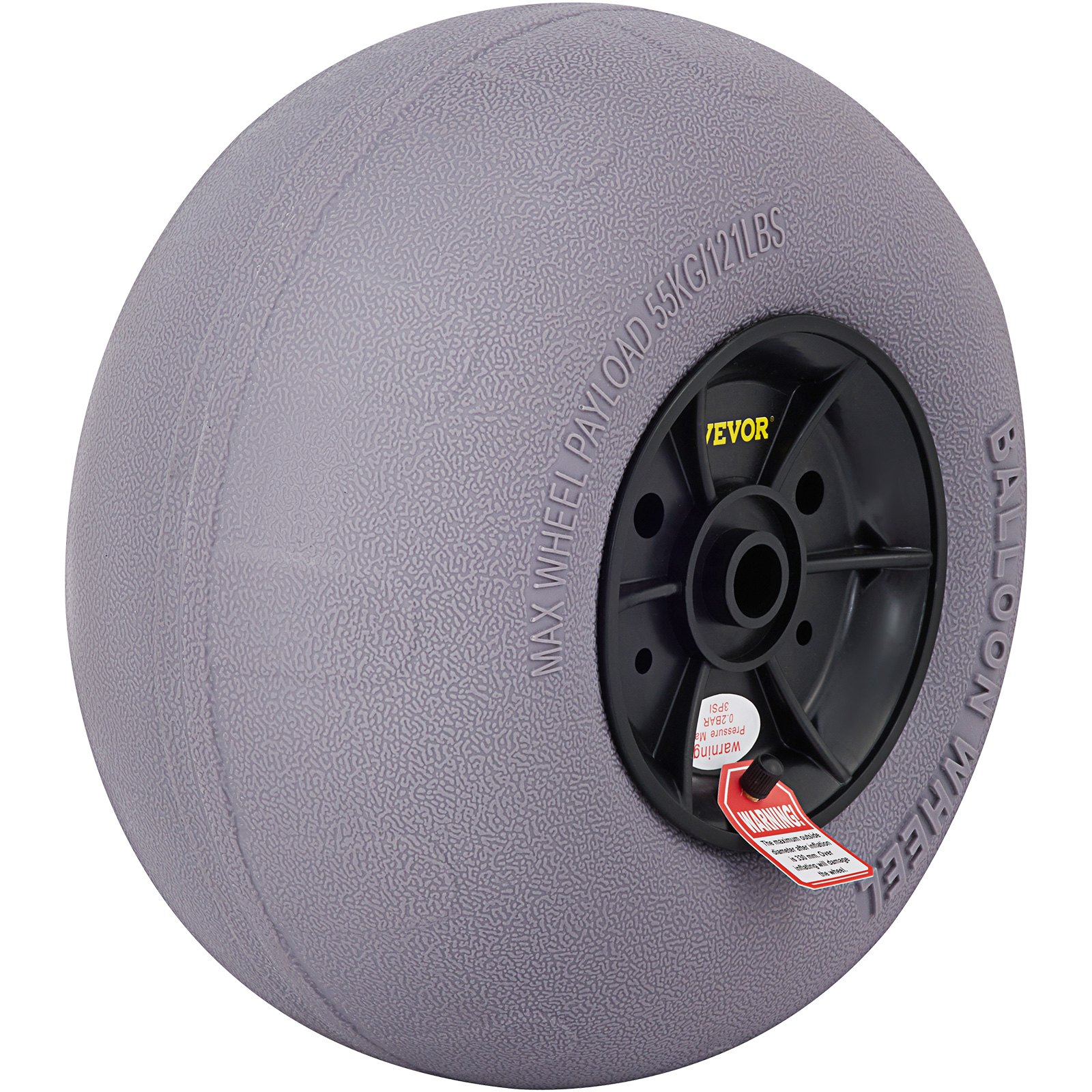 VEVOR Beach Balloon Wheels, 13\" Replacement Sand Tires, TPU Cart Tires for Kayak Dolly, Canoe Cart and Buggy with Free Air Pump, 2-Pack