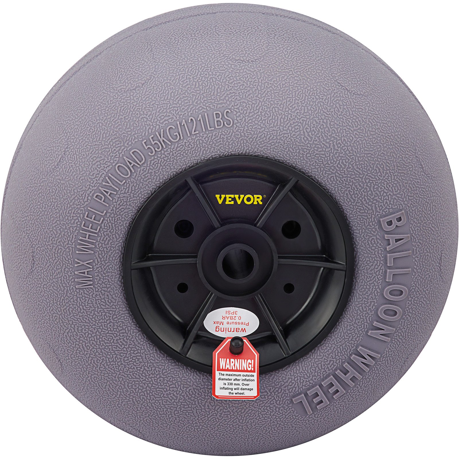 VEVOR Beach Balloon Wheels, 13\" Replacement Sand Tires, TPU Cart Tires for Kayak Dolly, Canoe Cart and Buggy with Free Air Pump, 2-Pack