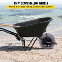 VEVOR Beach Balloon Kerekek, 15,7"-os cserehomok gumiabroncsok, TPU kocsigumik Kajak Dollyhoz, Kenukocsihoz és Buggyhoz ingyenes légszivattyúval, 2 csomag
