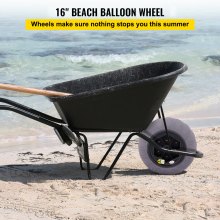 VEVOR Balloon Beach Wheels Replacement Beach Tire 15.7" TPU 176LBS Load Capacity