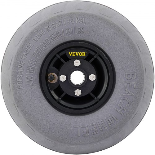 VEVOR Beach Balloon Wheels, 9" Replacement Sand Tires, PVC Cart Tires for Kayak Dolly, Canoe Cart and Buggy w/Free Air Pump, 2-Pack