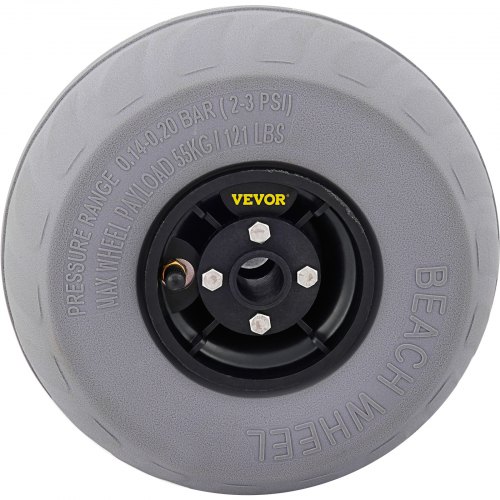 VEVOR Beach Balloon Wheels, 9" Replacement Sand Tires, PVC Cart Tires for Kayak Dolly, Canoe Cart and Buggy w/Free Air Pump, 2-Pack