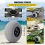 VEVOR beach balloon wheels suitable for beach cart, kayak cart, and garden cart with 0.9-inch axle.