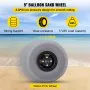 VEVOR beach balloon wheels: strong support, wear-resistant, 77lbs load capacity, smooth rolling on sand.