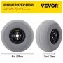 VEVOR beach balloon wheels, 12 cm x 23 cm, lightweight 1.9 kg, optimal pressure 2-3 psi.