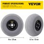 VEVOR Beach Balloon Wheels, 9" Replacement Sand Tires, PVC Cart Tires for Kayak Dolly, Canoe Cart and Buggy w/ Free Air Pump, 2-Pack
