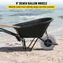 VEVOR Beach Balloon Wheels, 10" Replacement Sand Tires, PVC Cart Tires for Kayak Dolly, Canoe Cart and Buggy w/ Free Air Pump, 2-Pack