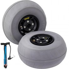VEVOR Beach Balloon Wheels, 10" Replacement Sand Tires, PVC Cart Tires for Kayak Dolly, Canoe Cart and Buggy w/ Free Air Pump, 2-Pack