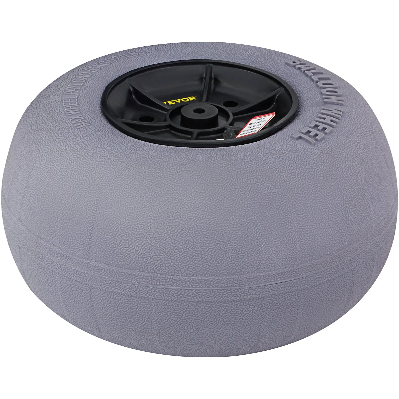 gray VEVOR beach balloon wheel with black hub and textured surface