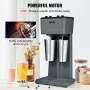 VEVOR Milkshake Maker, 375W x 2 Electric Milkshake Machine, Double Heads Drink Mixer Blender Machine, 3-Speed Milkshake Mixer with 2 x 820 ml Stainless Steel Cups, for Commercial and Home