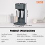 VEVOR Milkshake Maker, 220V 500W Electric Milkshake Machine, Double Head Drink Mixer Blender Machine, 3-Speed Milkshake Mixer with 2 Stainless Steel Cups, Milkshake Blender for Commercial and Home