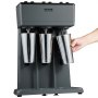 VEVOR Milkshake Machine, 375W x 3 Milkshake Maker Mixer, Triple Head Drink Mixer Blender Machine, 3-Speed Milkshake Blender with 3 x 820ml Stainless Steel Cup for Commercial