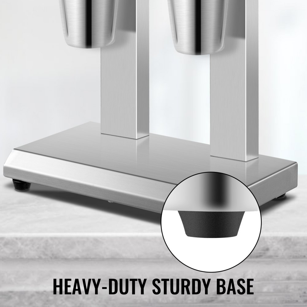 VEVOR Milkshake Maker Milkshake Machine Double Head Malt Maker Stainless Steel