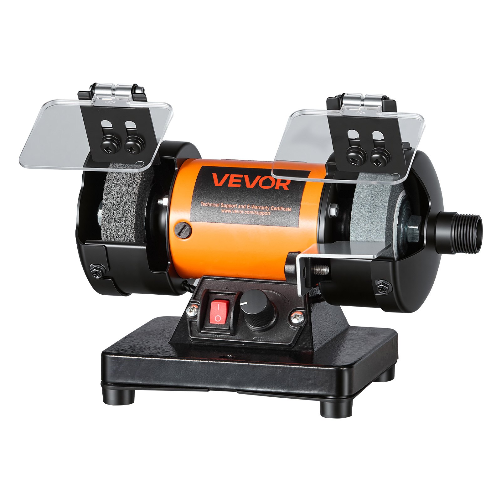 VEVOR Bench Buffer Polisher, 8300-10600 RPM Adjustable Speed, Polishing & Buffing Machine with Grinding, Fiber, and Wool Wheels, 100-Piece Accessory Kit, for Jewelry, Wood, Metal, Raw Stone, Jade DIY