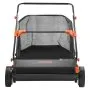 VEVOR Push Lawn Sweeper, 76.2 cm Leaf & Grass Collector with 12 cu. ft. Hopper Bag, Adjustable Brush Height & Spinning Brushes, Heavy Duty Yard Sweeper with Rubber Wheels for Leaves Grass Cleanup