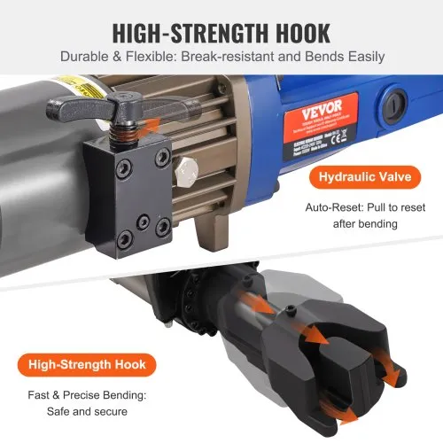 HUOTUO Electric Hydraulic Rebar Bender – 1150W, 7/8 Inch (#7) Capacity, Bends 10-22mm Rebar In 2.5-3 Seconds-454082