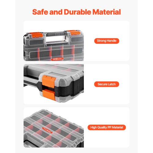 VEVOR Small Parts Organizer, 34-Compartment Double Side Tools