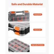 Two-sided！Small Parts Organizer 34-Compartment Double-Sided PP Hardware Organizer Box