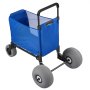 VEVOR Beach Cart with Large Wheels for Sand, 75kg Load Capacity, Heavy Duty Folding Beach Wagon with 300 mm Balloon Wheels, Storage Bag, 845-1140 mm Adjustable Height, Dolly for Camping Fishing Garden