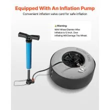 VEVOR Beach Dolly with Big Wheels for Sand, 20.1" x 14.6" Cargo Deck, w/ 9" Balloon Wheels, 165LBS Loading Capacity Folding Sand Cart & 27.2" to 44.9" Adjustable Height, Heavy Duty Cart for Beach