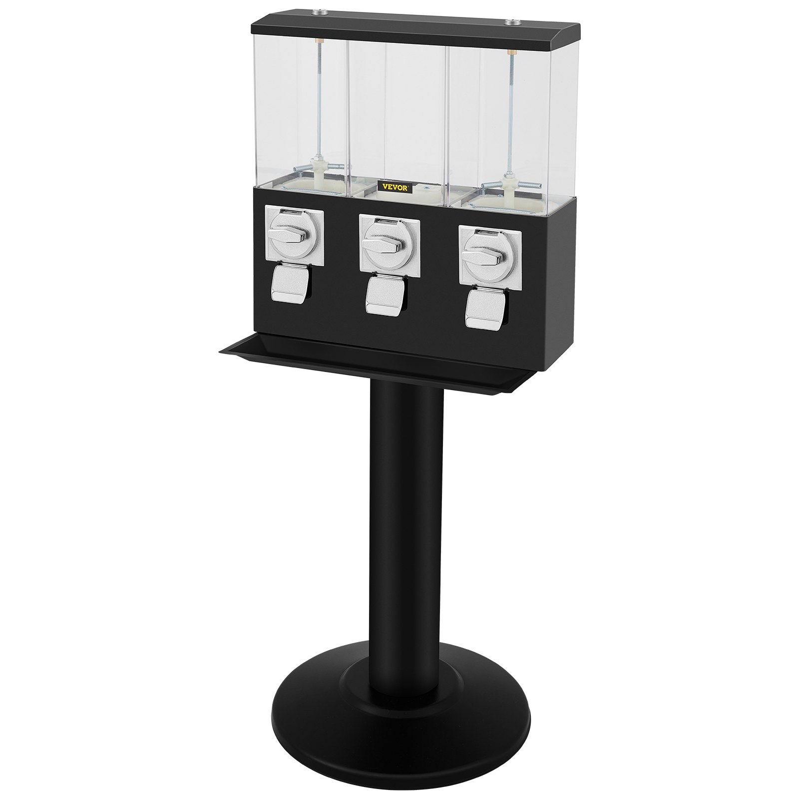VEVOR Triple Head Candy Vending Machine, 1-inch Gumball Vending Machine, Commercial Gumball Vending Machine with Stand and Adjustable Candy Outlet Size, Candy Vending Machine for Home, Gaming Stores
