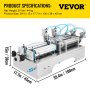 VEVOR 100-1000ml Pneumatic Liquid Filling Machine Two Nozzles Bottle Filler for Liquid Juice Filler for Liquid