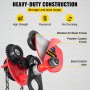 VEVOR Heavy Duty 2T/4400Lbs Overhead Geared Push Beam Trolley, Red Hoist Lifing Tackle Roller Trolley Hoist Lifting Tackle with Chain