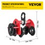 VEVOR Heavy Duty 2T/4400Lbs Overhead Geared Push Beam Trolley, Red Hoist Lifing Tackle Roller Trolley Hoist Lifting Tackle with Chain