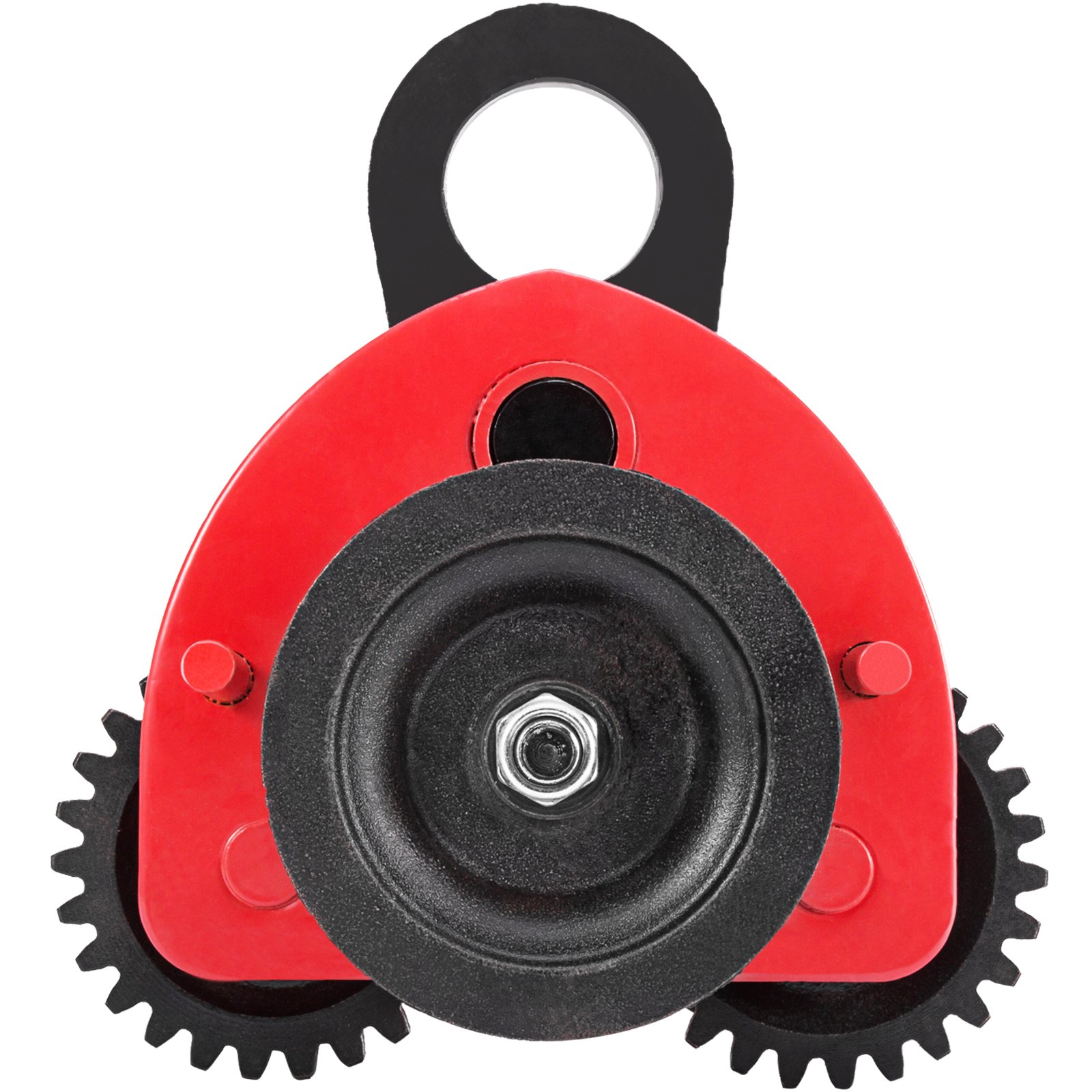 VEVOR Heavy Duty 2T/4400Lbs Overhead Geared Push Beam Trolley, Red Hoist Lifing Tackle Roller Trolley Hoist Lifting Tackle with Chain
