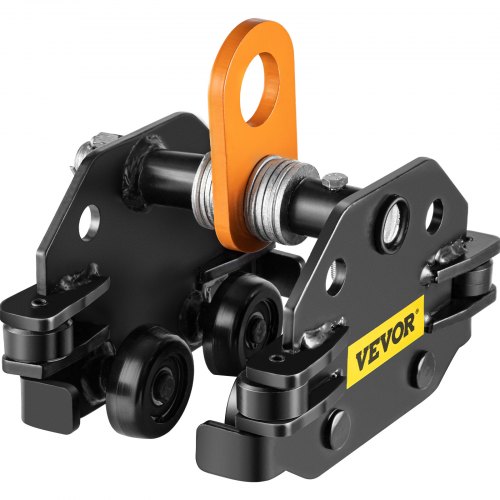 VEVOR Beam Trolley 1100 LBS/0.5 Ton Capacity with Side Guide Rollers 1.6"-3.3" Adjustable Width