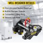 VEVOR Manual Trolley, 2200 LBS/1 Ton Load Capacity Beam Trolley, 1.6"-3.5" Adjustable Width Push Beam, Track Roller Trolley with Dual Wheels Garage Hoist for Straight Curved I Beam