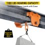 VEVOR Push Beam Trolley I-Beam Trolley 1100LBS Hoist Winch Crane Lift Adjustable