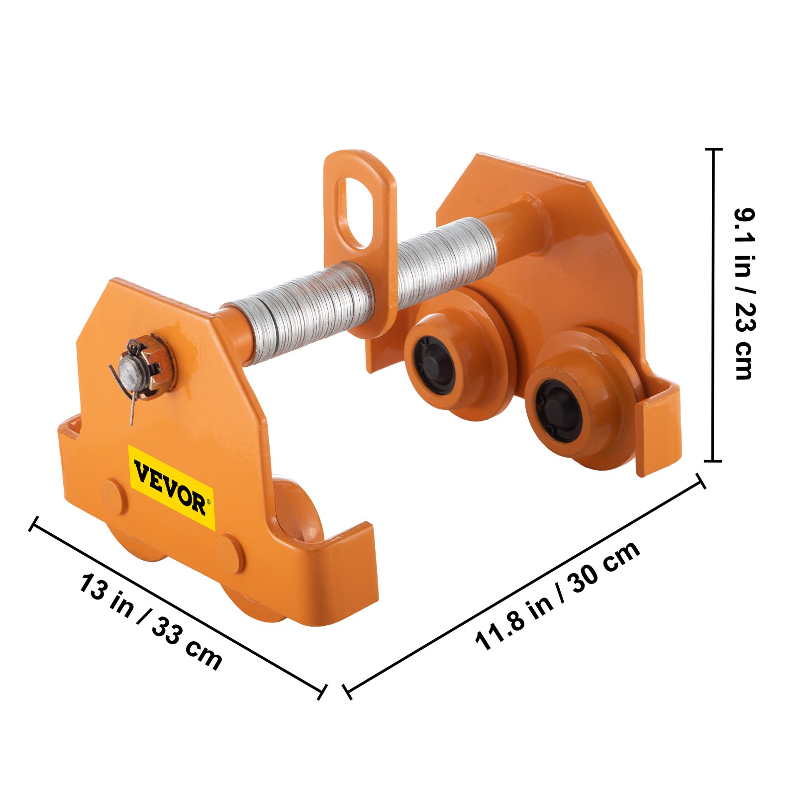 VEVOR Push Beam Trolley I-Beam Trolley 6600LBS Hoist Winch Crane Lift Adjustable