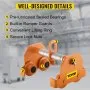 VEVOR Push Beam Trolley I-Beam Trolley 11000LB Hoist Winch Crane Lift Adjustable