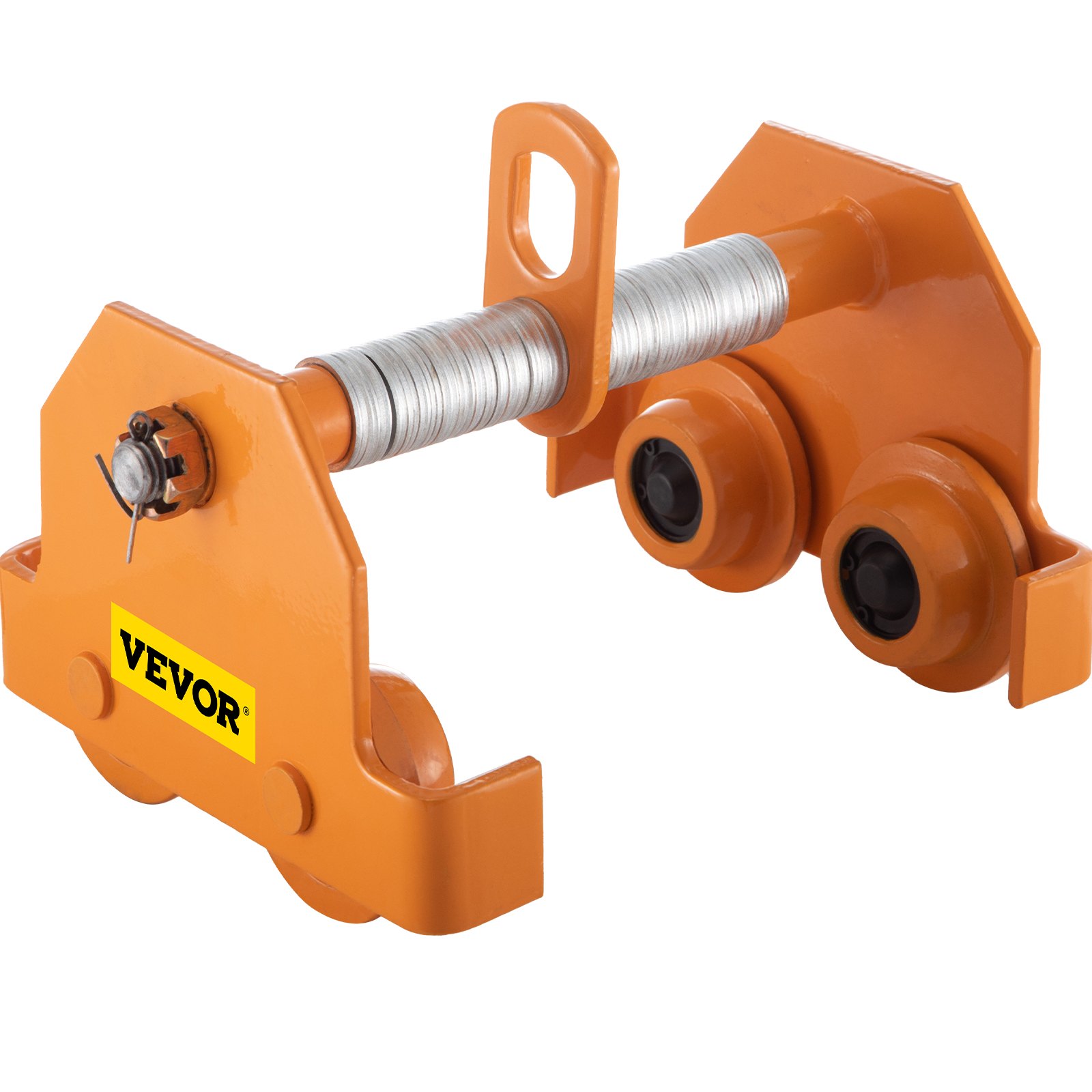 VEVOR manuell vogn, 11000LBS/5 tonn belastningskapasitet bjelkevogn, 4,5-8 tommer justerbar bredde skyvebjelke, belterullevogn Pulverlakkering med doble hjul Garasjeløfter for rett buet I-bjelke